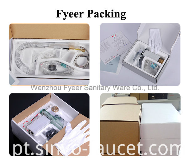 Pull-out Spray Self-Power 3 Color LED Kitchen Sink Faucet (QH0781-4F)